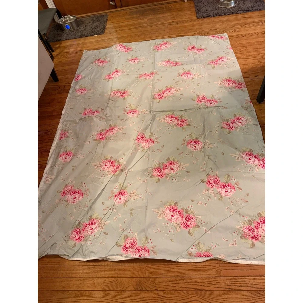 9.a.1 Vtg Reversible Floral Twin Duvet Cover 65x89 Cottage Rose Button Closure